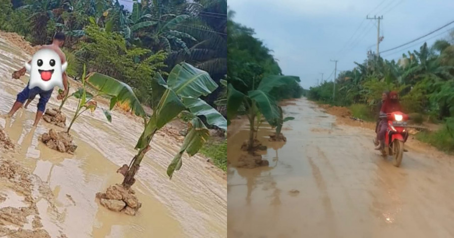 Kondisi Jalan Poros Desa Bangun Jaya-Kaliorang. (Foto: Istimewa)
