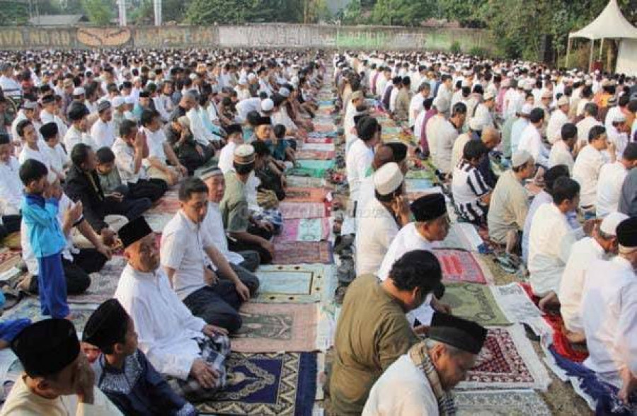 Pelaksanaan salat Ied oleh jemaah Muhammadiyah. (Sindo)