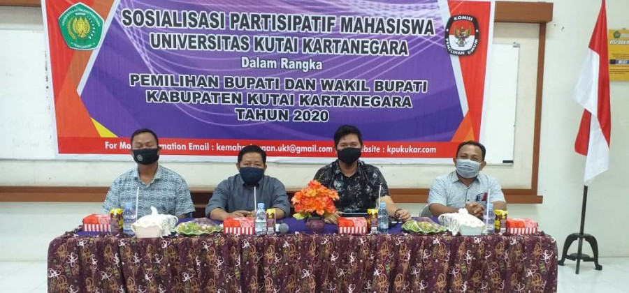 KPU Kukar saat melakukan sosialisasi Pilkada Kukur di Kampus Unikarta. (Foto: KPU Kukar)