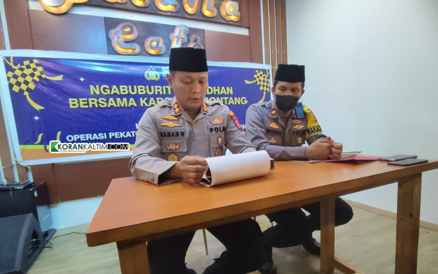 Press Rilis oleh Kapolres Bontang (Foto: Romi/KoranKaltim.com)