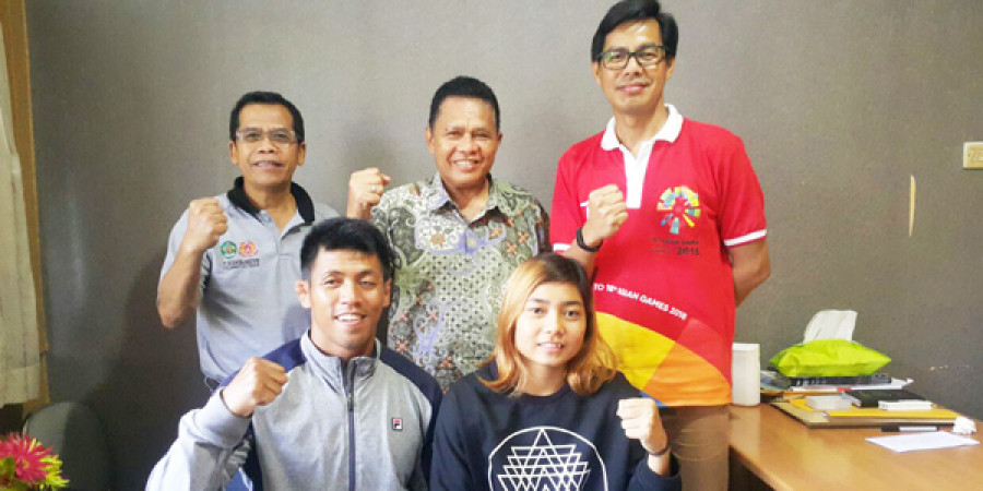 Annisa Safitria (baju hitam) atlet kabaddi putri Kaltim yang dipastikan akan bela Indonesia di Asian Games.