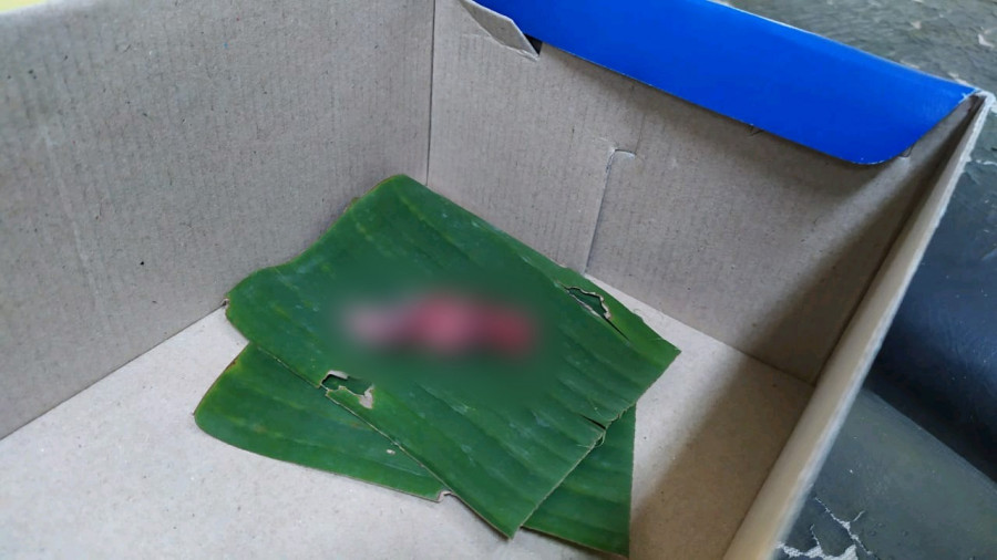 Janin yang masih berumur 3 bulan yang saat ini telah dievakuasi di kamar jenazah RSUD AW Sjahranie Senin (14/10). (Foto: Nancy/korankaltimcom)