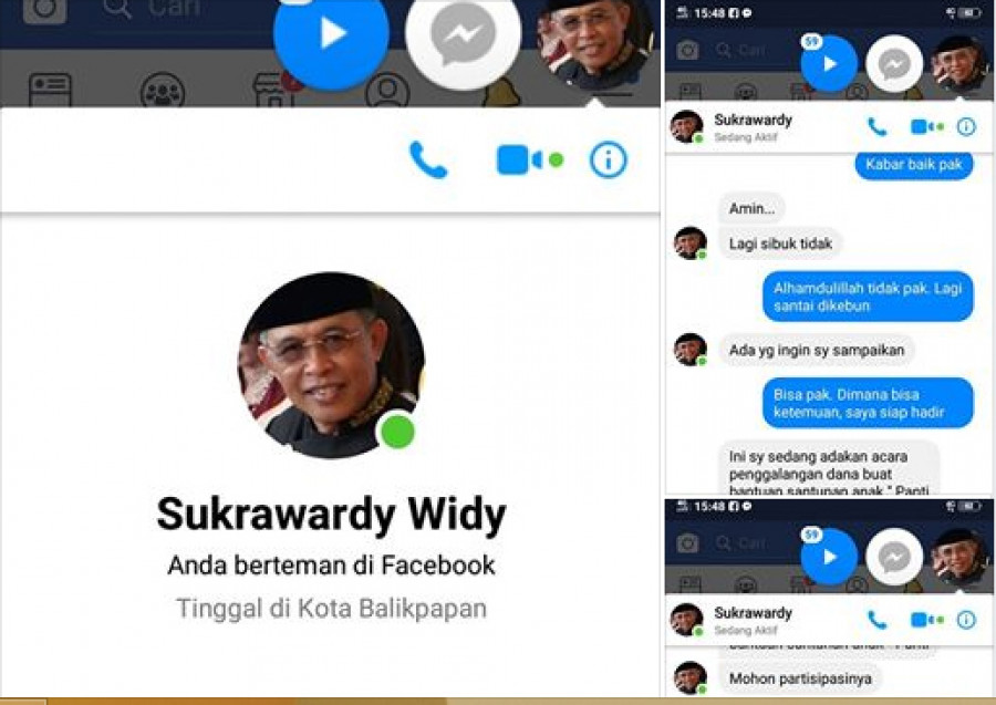SS percakapan Fb Sekda Kukar