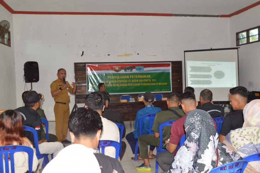 Pelaksanaan Penyuluhan peternakan oleh Sathas TMMD ke 121 Kodim 0904/Psr. (Foto: Istimewa)