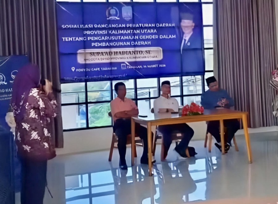 Momen kegiatan Sosialisasi Ranperda Pengarusutamaan Gender yang dilaksanakan Anggota DPRD Kaltara, Supa'ad Hadianto. (Foto : Istimewa)