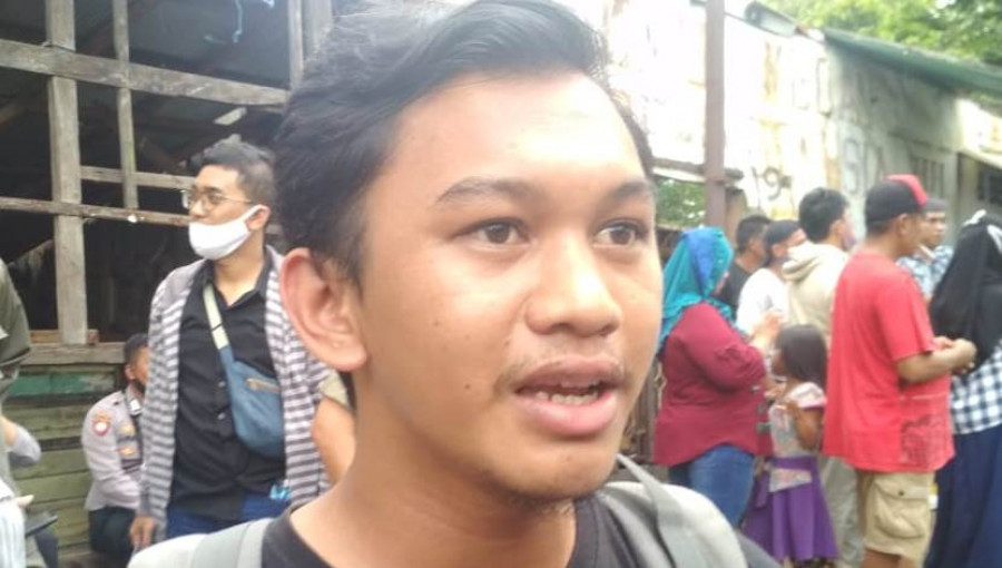 Ketua KAMMI unmul, Furqon saat di wawancarai ( Foto: vico/korankaltimcom)