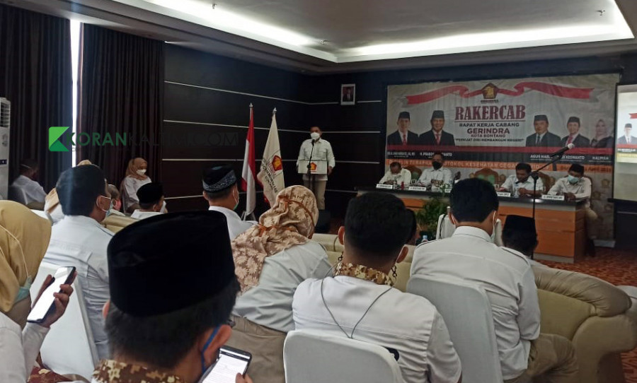 Rapat Kerja Cabang Partai Gerindra Kota Bontang (Foto: Choirun Nisa/korankaltim.com)