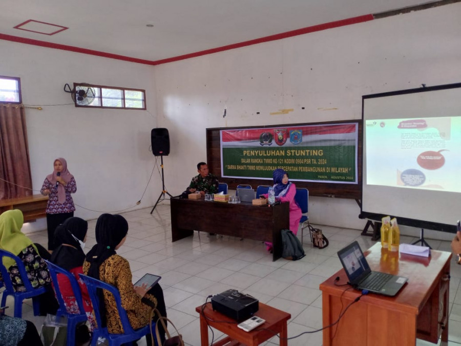 Pelaksanaan Penyuluhan Stunting oleh Satgas TMMD ke 121 Kodim 0904/Psr. (Foto: Istimewa)