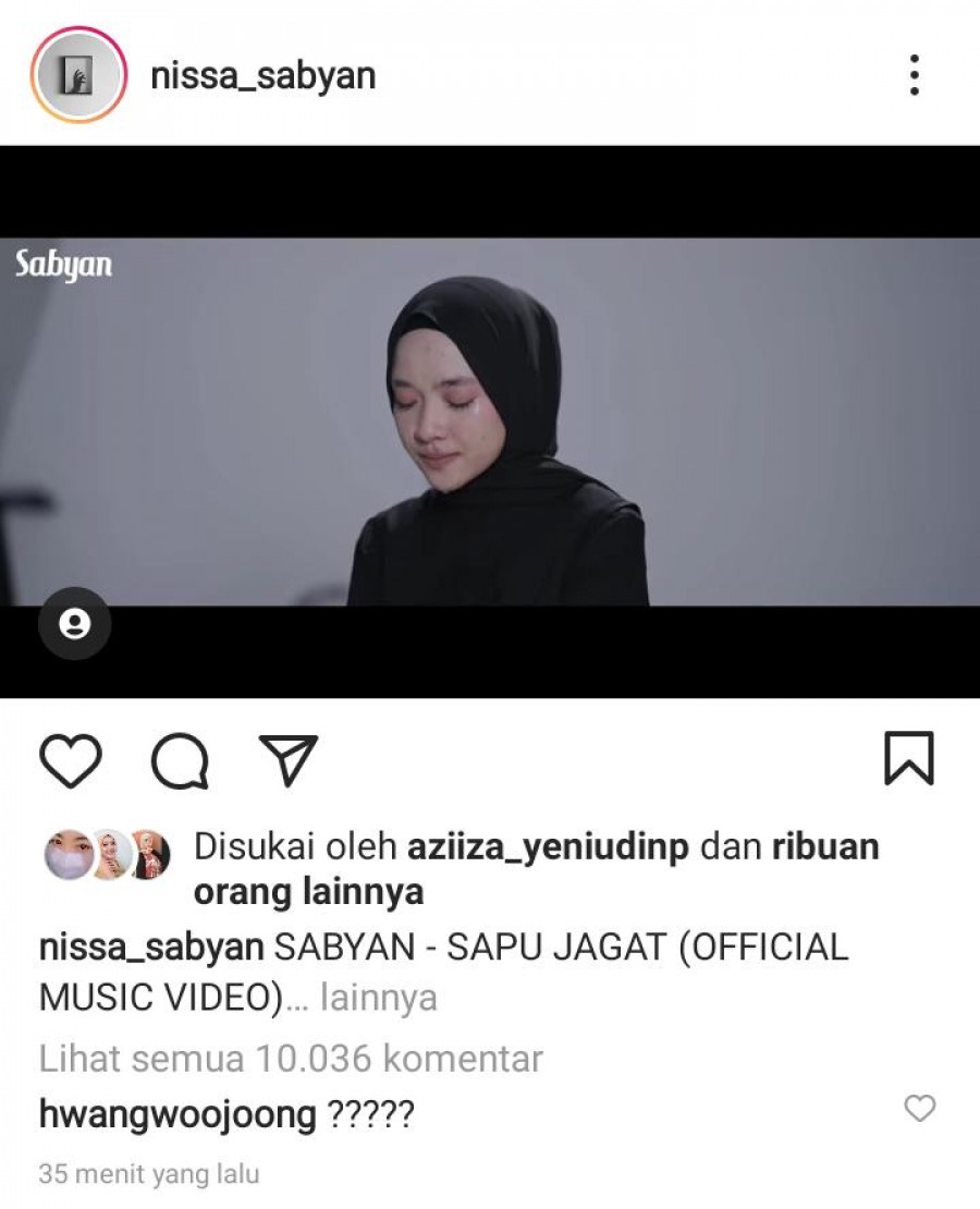 Tangkapan layar unggahan teranyar Nissa Sabyan