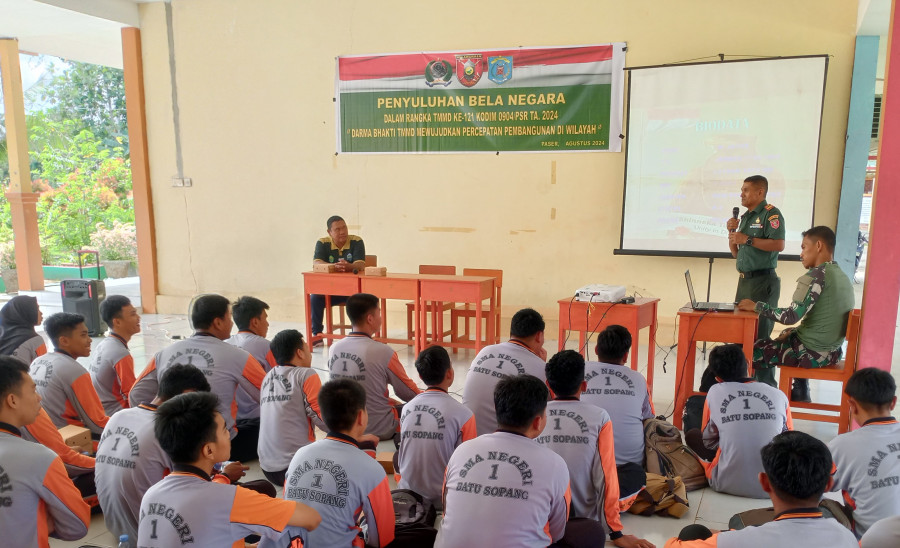 Pelaksanaan Penyuluhan Bela Negara Oleh Satgas TMMD ke 121 Kodim 0904/Psr. (Foto: Istimewa)