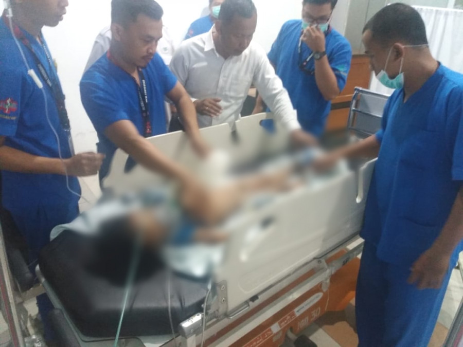 Korban saat menjalani pemeriksaan dirumah sakit, sebelum dinyatakan meninggal dunia pada, Rabu (2/10/2019) sore (ist)