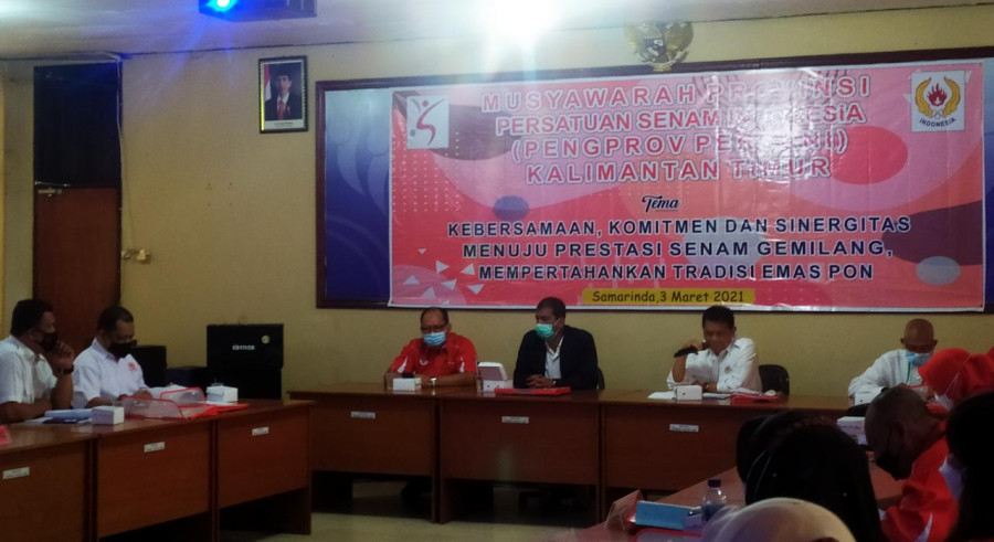 Suasana Musprov Persani Kaltim, untuk memilih ketua baru periode 2020-2024 mendatang di Gedung Dewan Pendidikan Jalan Jenderal Sudirman Kelurahan Pasar Pagi Samarinda Kota Rabu (3/3/2021) hari ini. (Foto:Nancy/korankaltim.com)