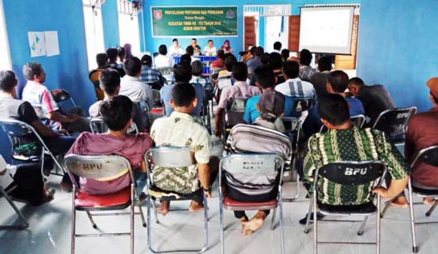 Masyarakat Desa Melintang diberikan penyuluhan pertanian dan perikanan dari program Non-Fisik TMMD ke 103 Kodim 0906/Tgr belum lama ini