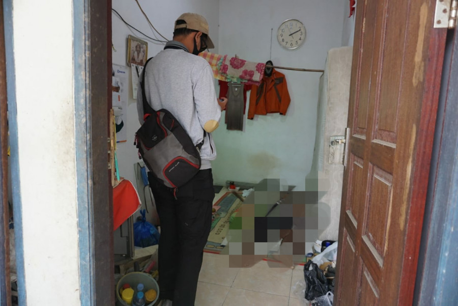 Almarhum Hamid Han (63) yang ditemukan tak bernyawa di dalam kamar bangsalnya Selasa (4/7/2020) hari ini.(Foto:Nancy/korankaltim.com)