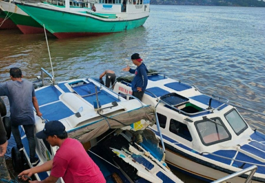 Speedboat yang terlibat kecelakaan. (Foto: Istimewa)