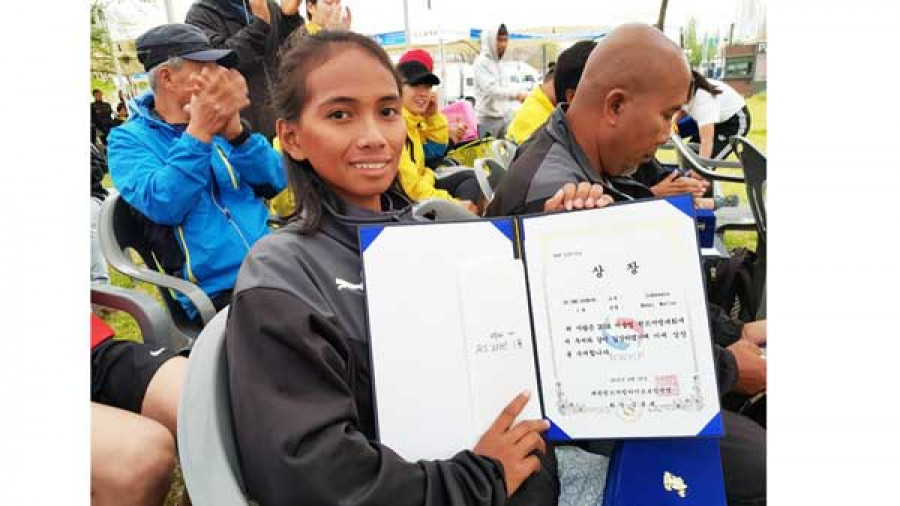 Nenni Marlini salah satu atlet layar Kaltim yang saat ini menjalani pelatnas di Jakarta