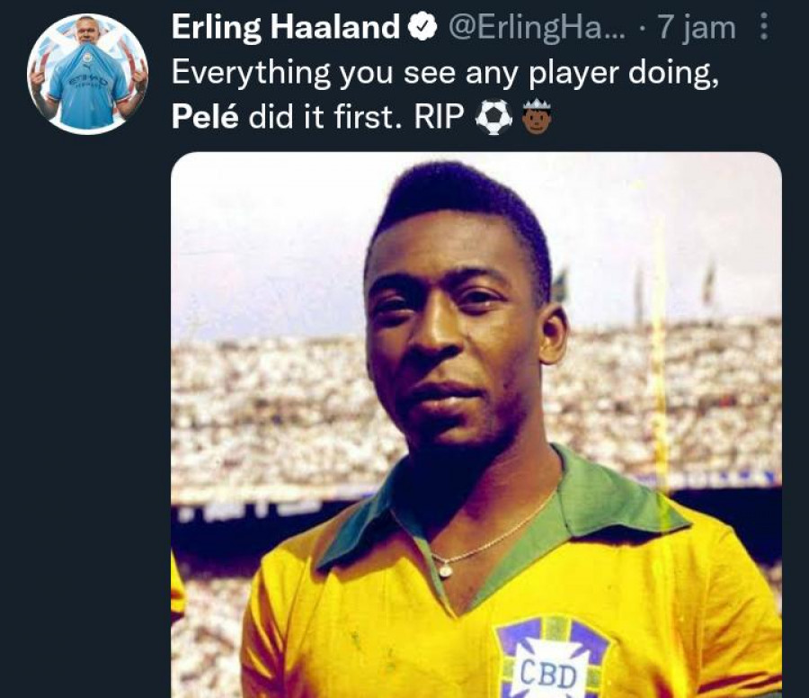 Tangkapan layar cuitan Erling Haaland (HO/Korankaltim.com)