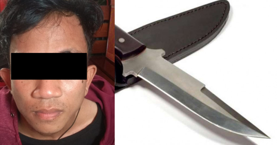 Pelaku saat di tangkap polisi ( Foto: ISt )