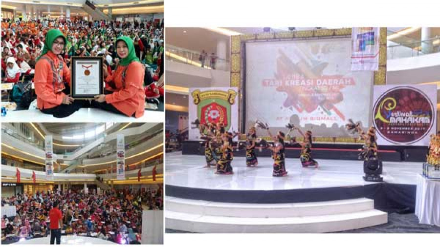 KREASI: Beragam acara di Kids Area Festival Mahakam tahun lalu. Ada juga pemecahan Rekor MURI 2017 berupa merias kue terbanyak anak-anak. ( ist )