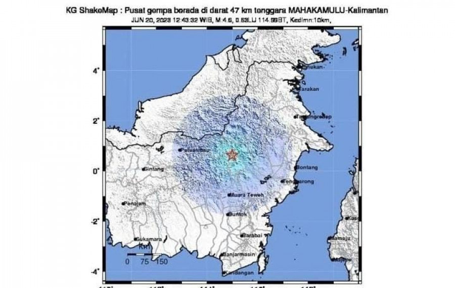 Siaran BMKG mengenai gempa di Kabupaten Mahakam Ulu. (Foto: BMKG)