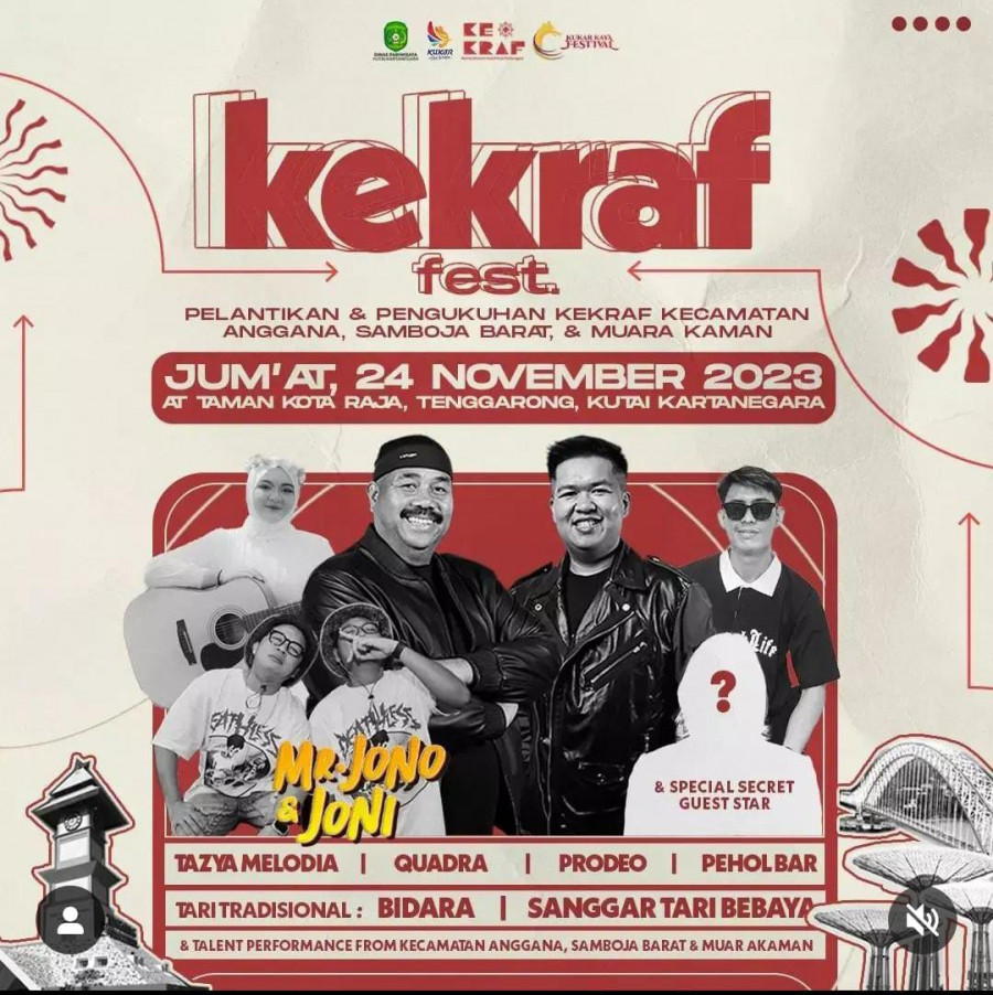 Hari Ini Kekraf Fest 2023 di Taman Kota Raja Tenggarong, Rendi Solihin Ajak Masyarakat untuk Hadir