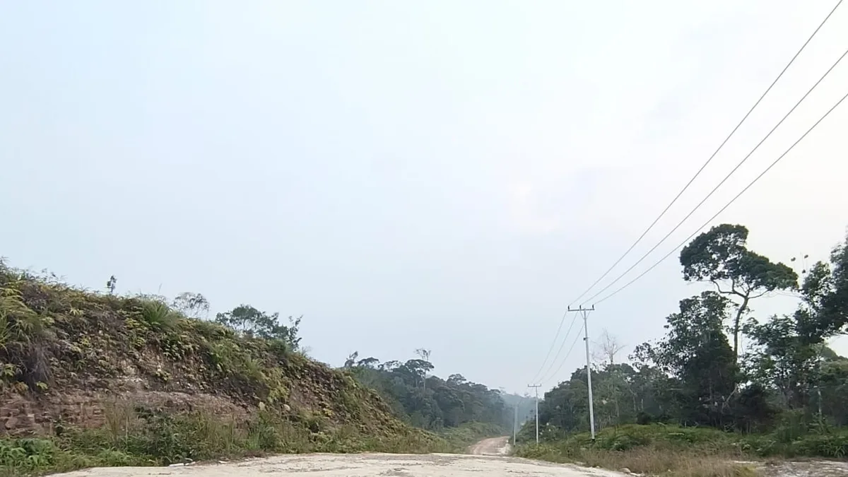 Akses jalan darat di Kabupaten Mahakam Ulu yang perlu mendapat perhatian melalui pemeliharaan dan perawatan untuk mendukung mobilitas masyarakat serta penanganan bencana. (Foto: Julika/Korankaltim.com)