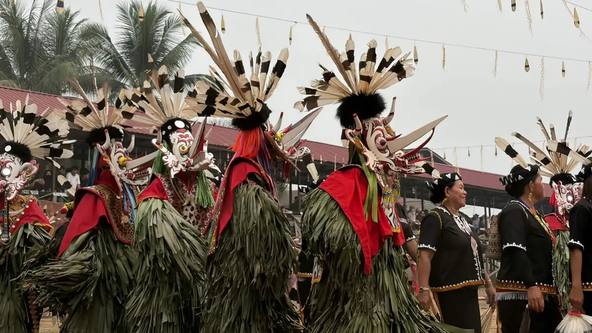 Hendaq/Hudoq Pekayang di Kampung Tering Lama, Kecamatan Tering, Kubar.(Adi/Korankaltim.com)