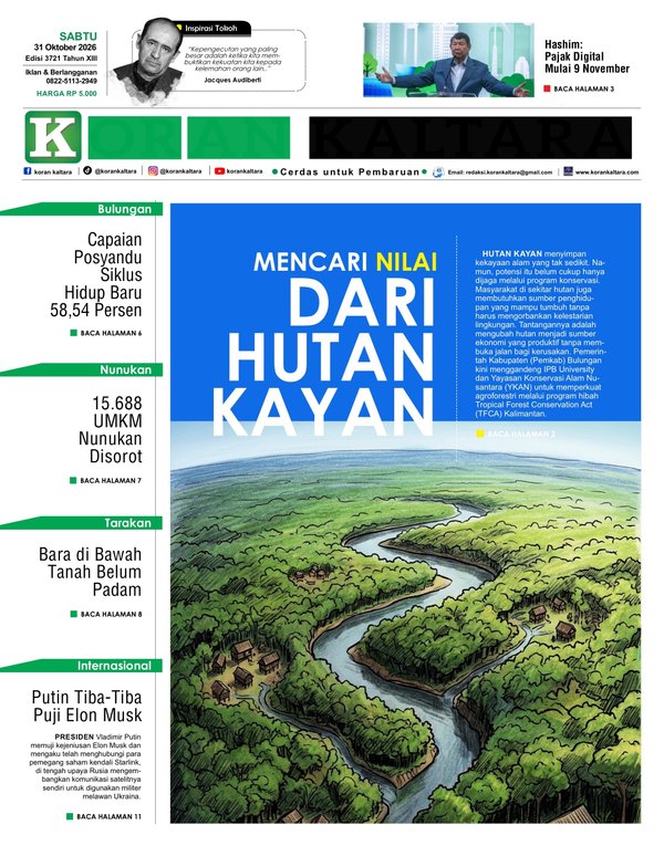 Sampul “Mencari Nilai dari Hutan Kayan” Koran Kaltara 31 Oktober 2026