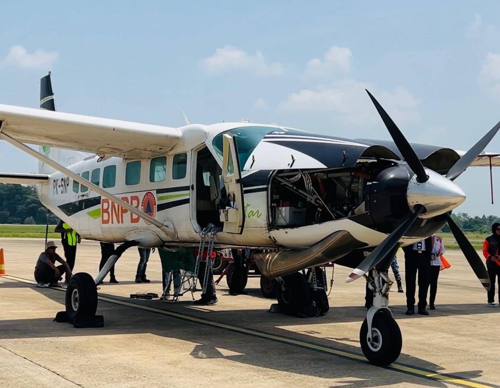 Pesawat BNPB yang akan digunakan pada OMC di Berau. (Foto: Baiq Eliana/seputarfakta.com)